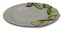 italienische Relief Keramik Platte Antipasti Misto NEU