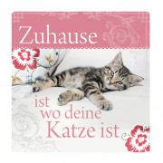 H&H Geschirrtuch Laserdruck "Zuhause wo deine Katze ist" NEUHEIT