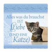 H&H Geschirrtuch Laserdruck "Liebe und eine Katze" NEUHEIT