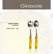 Bassano italienische Relief Keramik Salatbesteck Girasole NEU