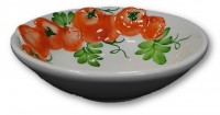 italienische Relief Keramik kleine Tomatenschüssel 16x16cm NEU