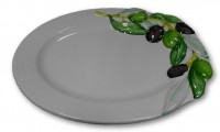 italienische Relief Keramik Platte Antipasti Olive NEU