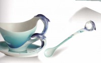 Franz Collection Porzellan Tasse/Untertasse/Löffel Dolphin Splash NEU