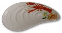 italienische Relief Keramik Ceramiche XXL weißer Miesmuschelteller NEU