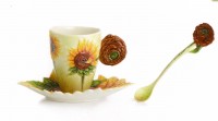 Franz Collection Tasse/Untertasse/Löffel Van Gogh Sunflower NEU