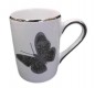 italienische Relierfkeramik Bassano Sonderedition Tasse Becher Platino Schmetterling NEU