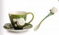 Franz Collection Porzellan Tasse/Untertasse/Löffel Van Gogh White Roses NEU